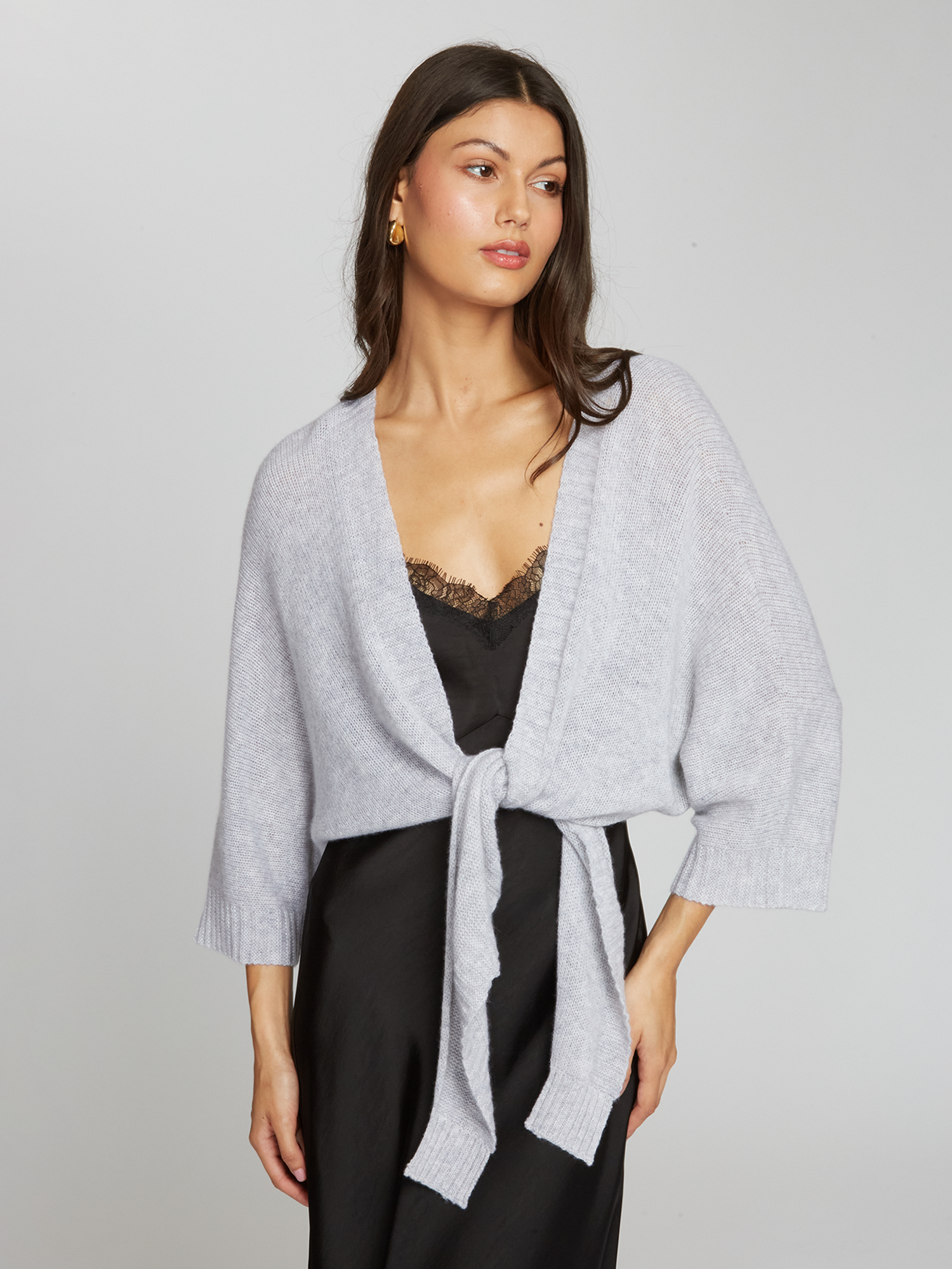 Loose Gauge Dolman Tie Front | Autumn Cashmere