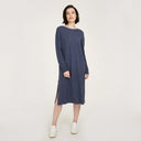 Women’s Oversized Tunic Dress with side slits in Birch by Autumn Cashmere