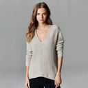 Hi Lo V-Neck in Oatmeal