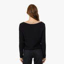 Fringed Trimmed V-Neck Jacket in Black Combo