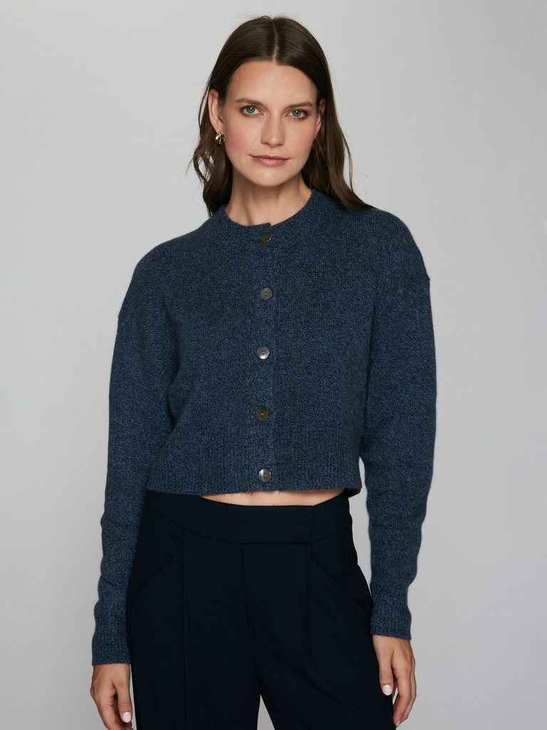 Autumn Cashmere | Cropped Cardigan in Bluewash | Fall Collection | R14275