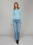 Autumn Cashmere | Cropped Crew W/ Reversed Seams in Pond | R13167