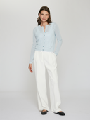 Autumn Cashmere | L/S Mesh Cardigan w/ Floral Motif in Tempest | NOT14197