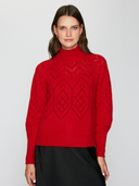 Autumn Cashmere | Pointelle Mock Neck Sweater in Blazer | RG14276