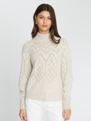 Autumn Cashmere | Pointelle Mock Neck Sweater in Mojave | RG14276