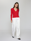 Autumn Cashmere | Pointelle Rib Cardigan in Maraschino | NOT14190