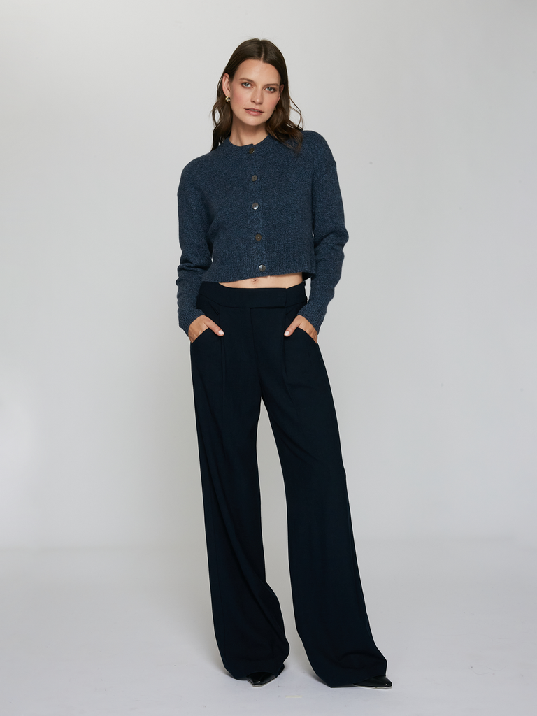 Autumn Cashmere | R14275 | Cropped Cardigan in Bluewash | Fall Collection