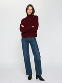 Autumn Cashmere | R14314Q | Fall Collection | 6-Ply Cuffed Solid Boxy Mock in Pinot
