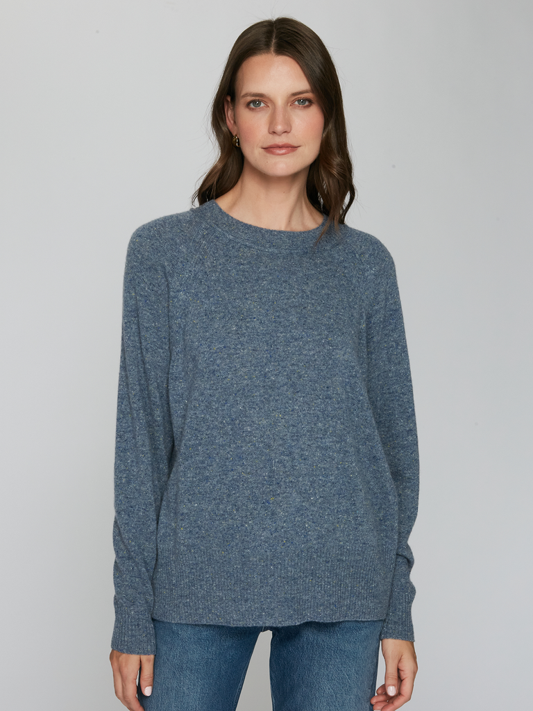 Autumn Cashmere | R14348 | Relaxed Fit Raglan Crew w/ Rib Detail in Riverwash