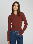 Autumn Cashmere | R14352 | Fall Collection | V-Neck w/ High Cuffs in Root Beer