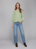 Elbow Sleeve Shaker Crew in Eucalyptus | Autumn Cashmere | R14359