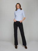 Cropped Elbow Sleeve Rib Turtleneck in Ozone | Autumn Cashmere | R14376