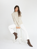 Autumn Cashmere | RG14276 | Pointelle Mock Neck Sweater in Mojave