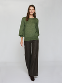 Autumn Cashmere | RRS11535 | Puff 3/4 Sleeve Crew in Thicket