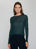 Autumn Cashmere | Raw Edge Crew Sweater in Malachite | RFC10374