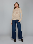 Autumn Cashmere | Stitchery Patchwork Crew in Latte | N14251