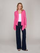 Autumn Cashmere | Women's Rib Drape  Cardigan in Shocking Pink | NF6514