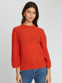 Blouson 3/4 Sleeve w/ Crochet Edging in Paprika | Autumn Cashmere | RT13427 