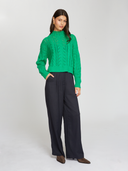 Blouson Sleeve Cable_Crew in Leprechaun | Autumn Cashmere | RG13405