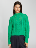 Blouson Sleeve Cable Crew in Leprechaun | Autumn Cashmere  | RG13405