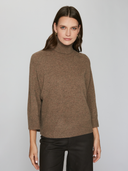 Boxy 3/4 Sleeve Turtleneck w/ Back Yoke in Brownie | Autumn Cashmere | R14393
