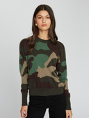 Camo Intarsia Crew in Green Combo | Autumn Cashmere | R13482