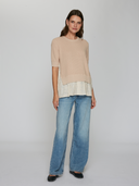 Shaker Stitch Mixed Fabric in Latte