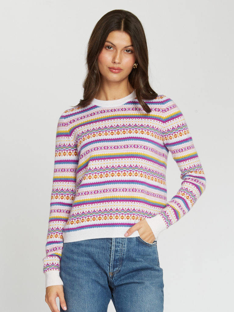 Fair Isle Crew in Bright Combo by Autumn Cashmere R13454