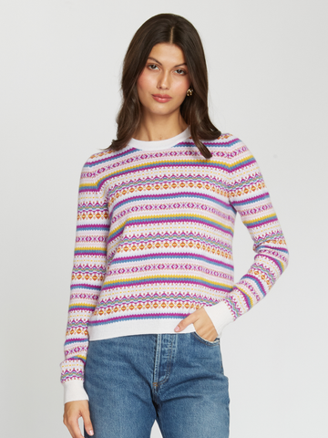 Fair Isle Crew in Bright Combo by Autumn Cashmere R13454