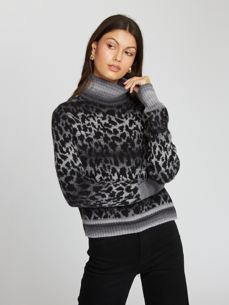 Leopard Space Dye Turtleneck in Nightfall | Autumn Cashmere | RMW13507