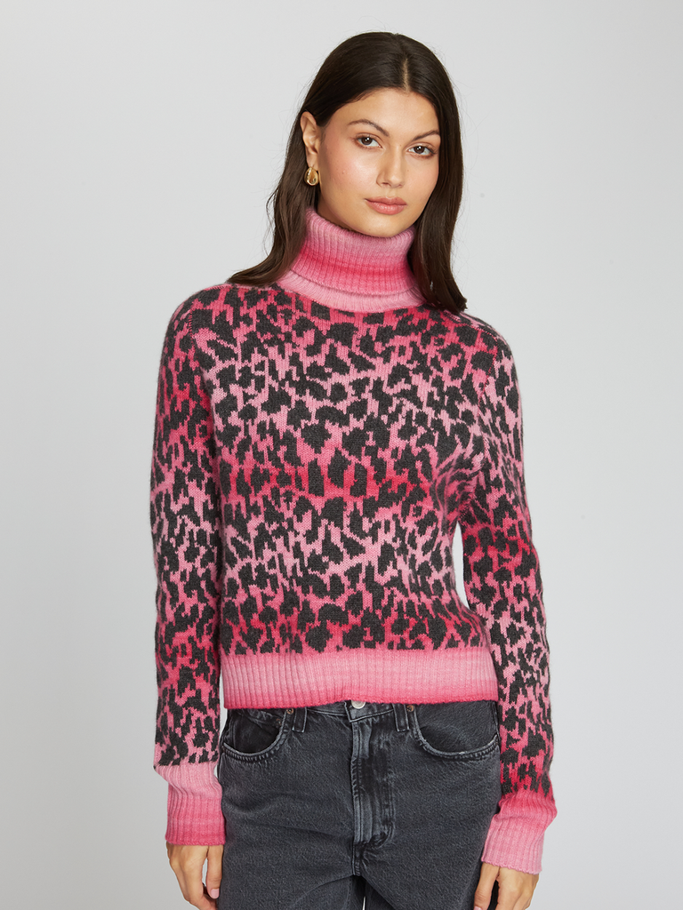 Leopard Space Dye Turtleneck in Sunset Combo | Autumn Cashmere | RMW13507