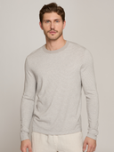 Men's Feeder Stripe Crew in Shark/Fog | PES51915 | Autumn Cashmere