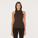 Rib Mock Halter in Pumpernickel