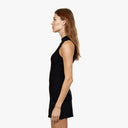Rib Mock Halter in Black