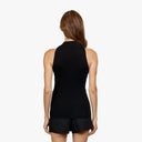 Rib Mock Halter in Black
