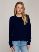 Distressed Scallop Shaker in Navy Blue