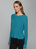 Distressed Scallop Shaker in Peacock