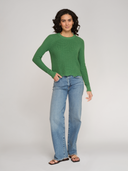 N11042 | Women’s Distressed Scallop Shaker in Cactus by Autumn Cashmere