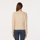 Fringe Trimmed Chunky Jacket in Natural