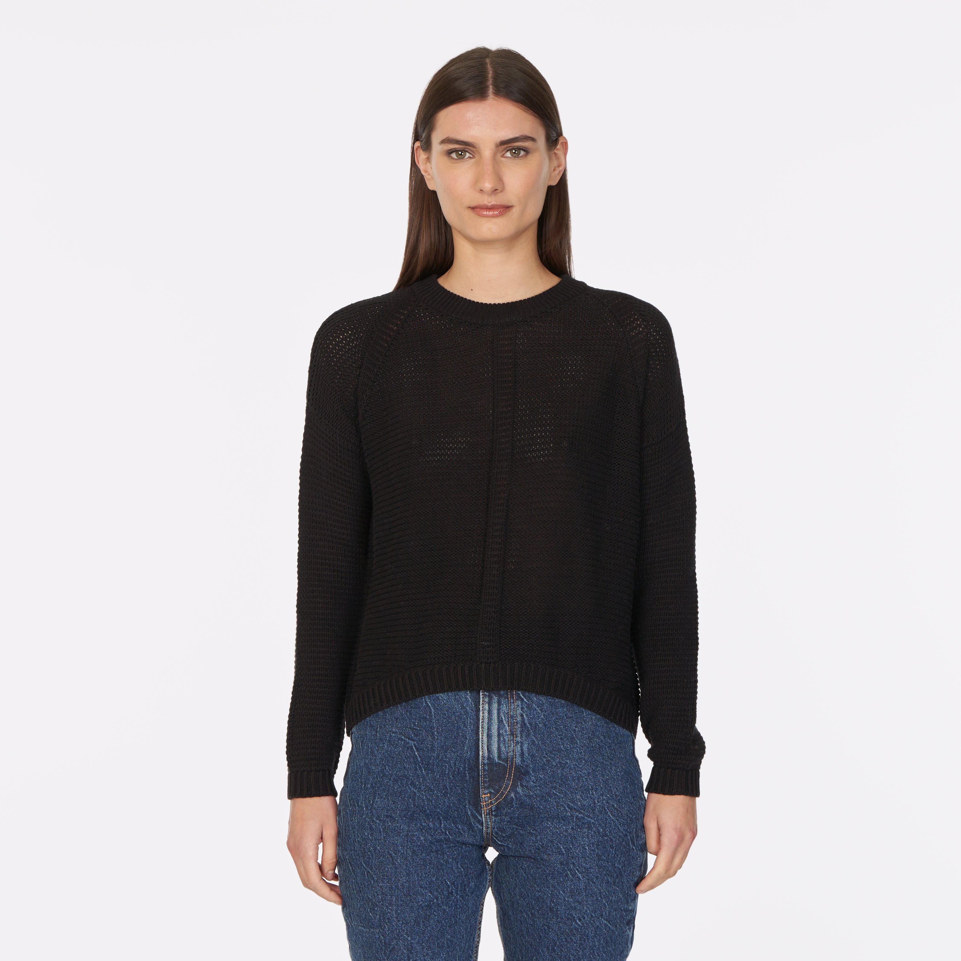 CASHMERE SEED STITCH CREW NECK KNIT | OVY