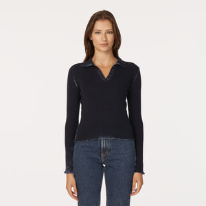 Inked Rib Jonny Collar in Navy