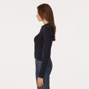 Inked Rib Jonny Collar in Navy