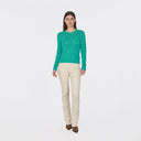 Pointelle Ladder Stitch Crew in Menthol