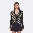 Hand Crochet Daisy Cardigan in Black Combo