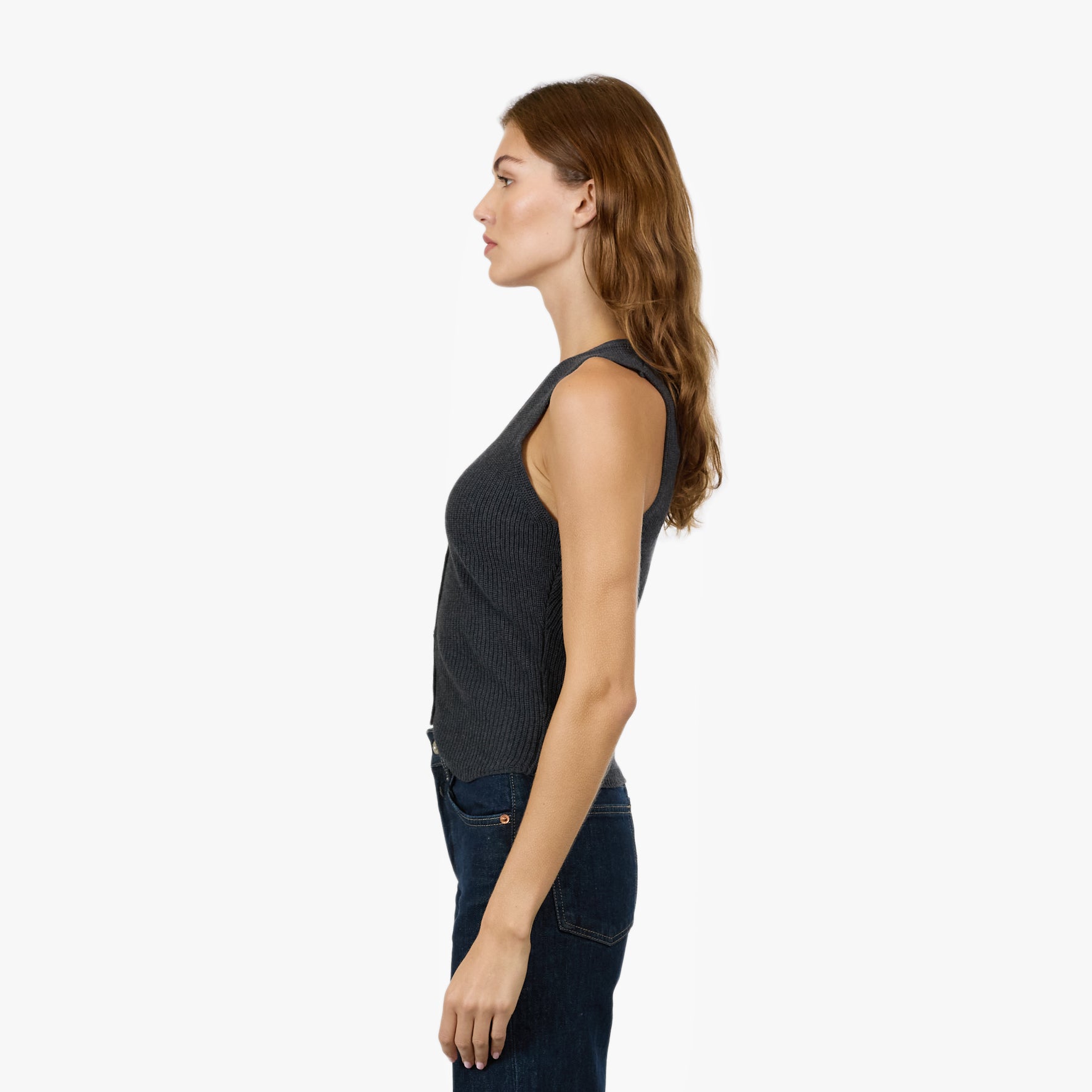 Shaker Vest in Overalls | Autumn Cashmere