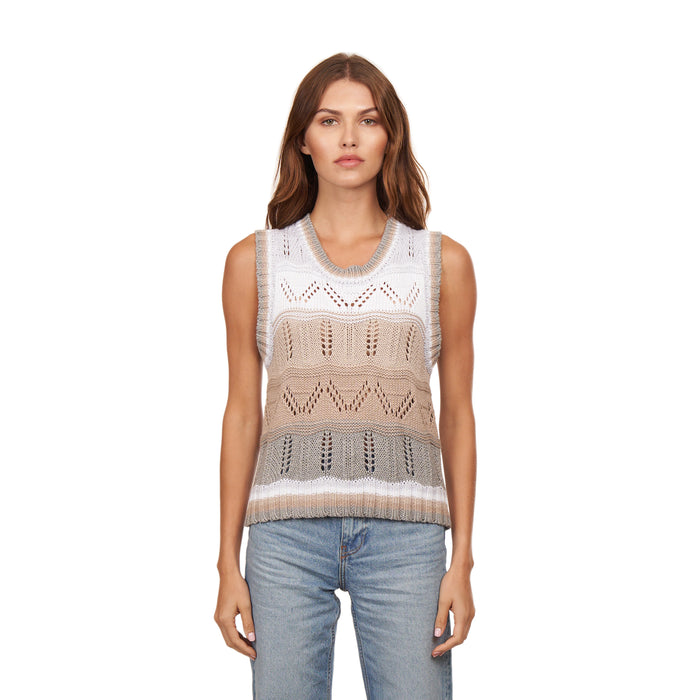 autumn cashmere Wavy Pointelle Striped Muscle Tee