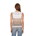 Wavy Pointelle Striped Muscle Tee in Neutral