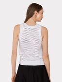 Texture Stitch Halter W/ Front Detail in Bleach White