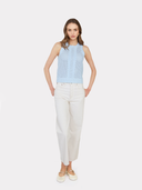 Texture Stitch Halter W/ Front Detail in Freeze