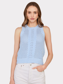 Texture Stitch Halter W/ Front Detail in Freeze